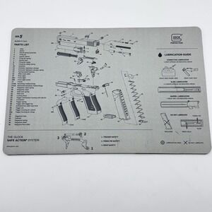 GLOCK GEN 5 FACTORY ARMORERS BENCH MAT 17 19 21 23 22 26 27 34 42 43 43X 48 GRAY